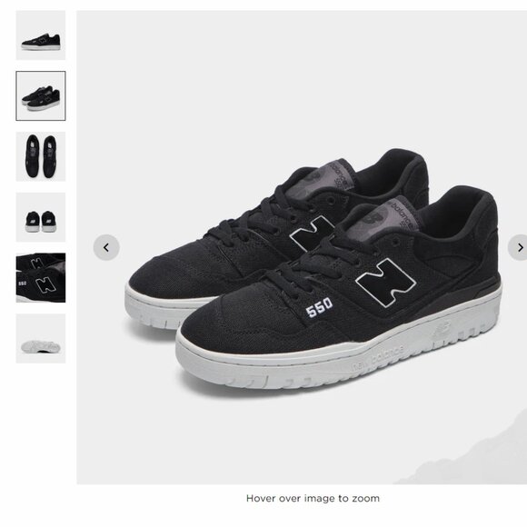 New Balance - Men's Sneakers in 550 (Black) - Picture 3 of 6